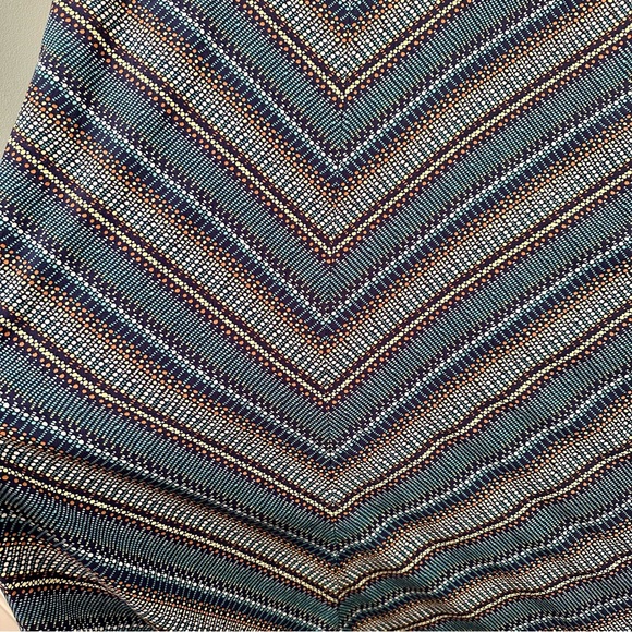 Gap Womens Size Medium Maxi Dotted Chevron Striped Mitered V-Neck Pockets Dress - Picture 11 of 14